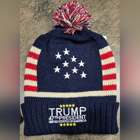 Trump Pom Pom Beanie - Picture 1 of 6